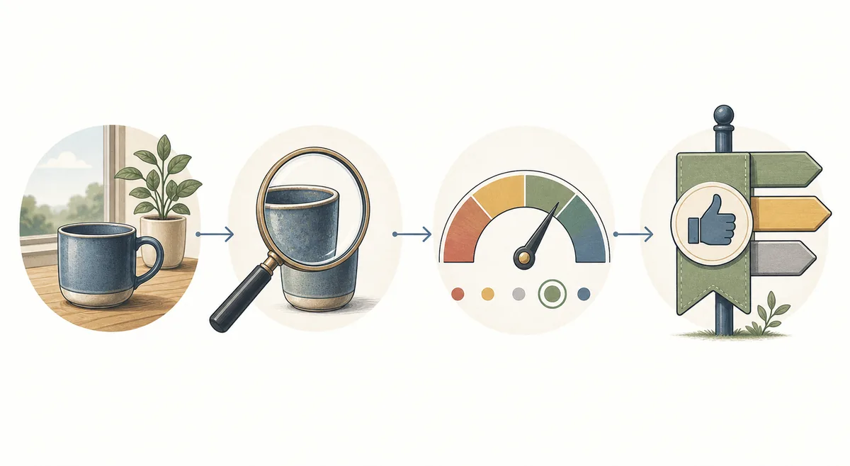 Four-part framework for writing an authentic Google review with AI